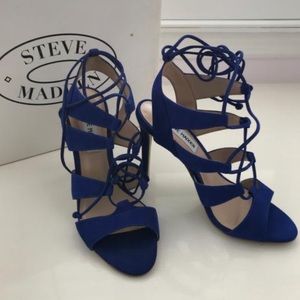 Steve Madden Blue lace up heeled sandals